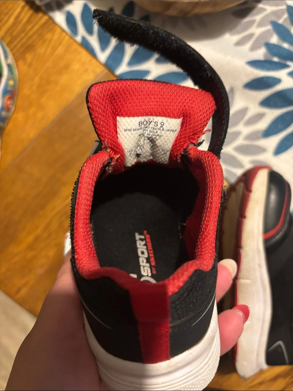 Skechers Black Sneakers with Red Trim for Kids